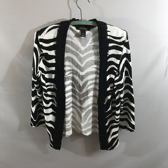 Sweaters - White House Black Market Zebra print cardigan